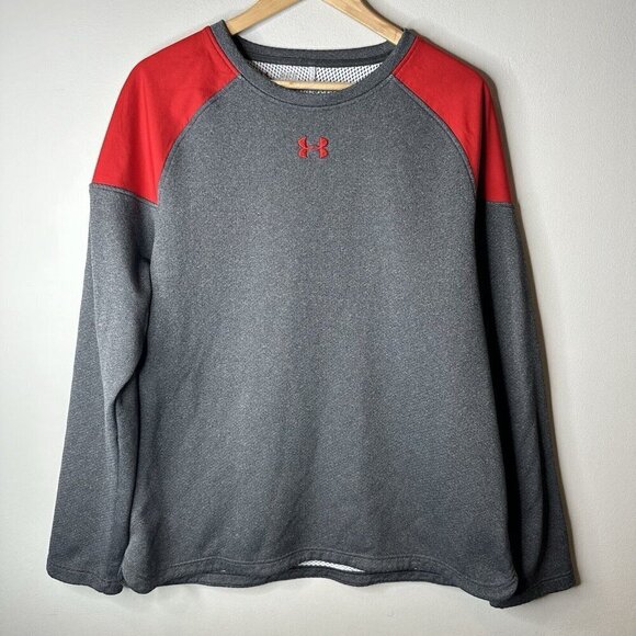 Under Armour Sweatshirt Mens Sz XL Gray Storm ColdGear Thermal Athletic Pullover - Picture 1 of 9